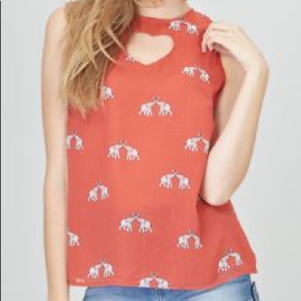Sugarhill Boutique ModCloth Elephant Cutout Blouse
